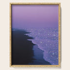 PURPLE MAGIC | seascape | glitter collage art | aesthetic of nature | yana potter digital art Serving Tray Gallery Image 1