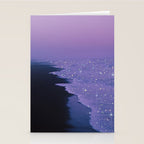 PURPLE MAGIC | seascape | glitter collage art | aesthetic of nature | yana potter digital art Stationery Card Gallery Image 2