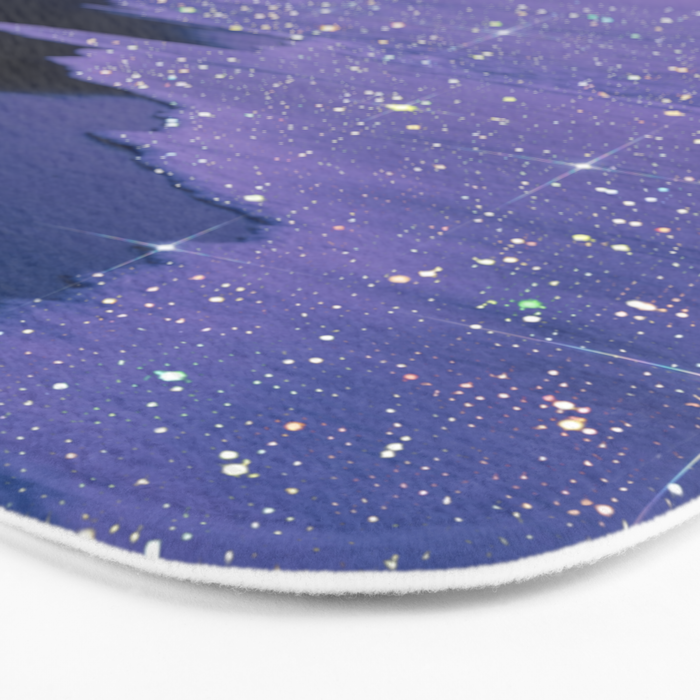 PURPLE MAGIC | seascape | glitter collage art | aesthetic of nature | yana potter digital art Bath Mat Gallery Image 3