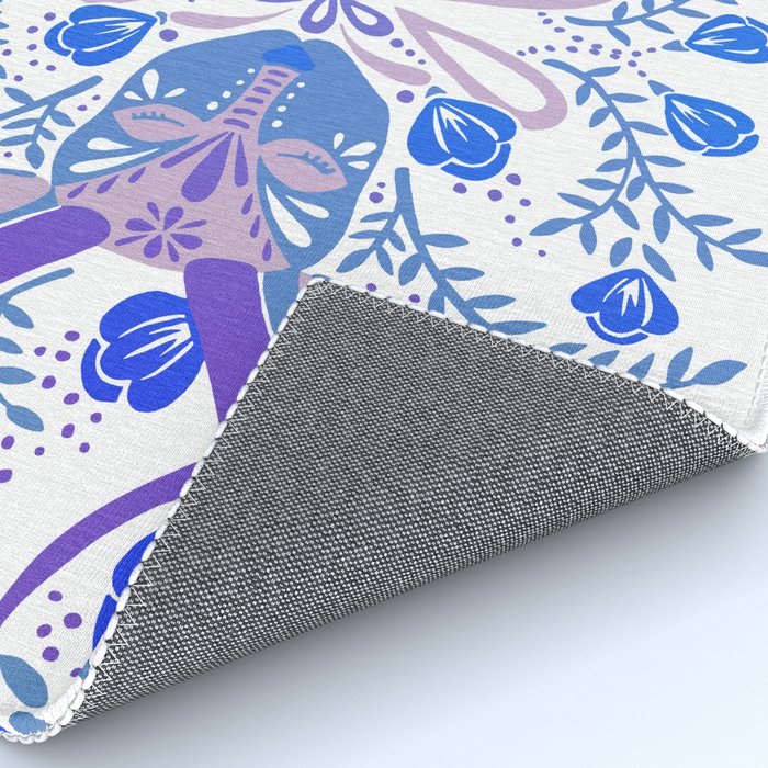 Floral Antlers - Blue Palette Rug Gallery Image 4