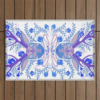 Floral Antlers - Blue Palette Outdoor Rug Gallery Image 1