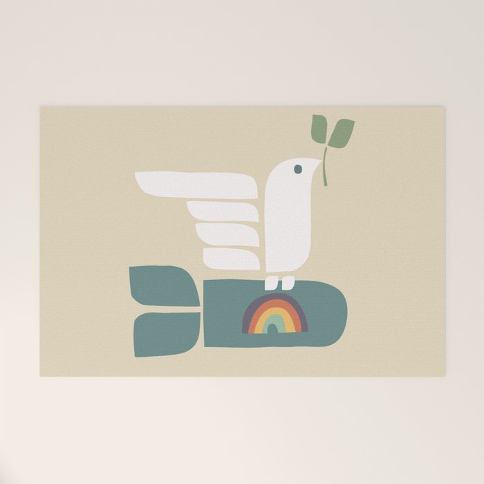 Peace dove and rainbow bomb Welcome Mat Gallery Image 1
