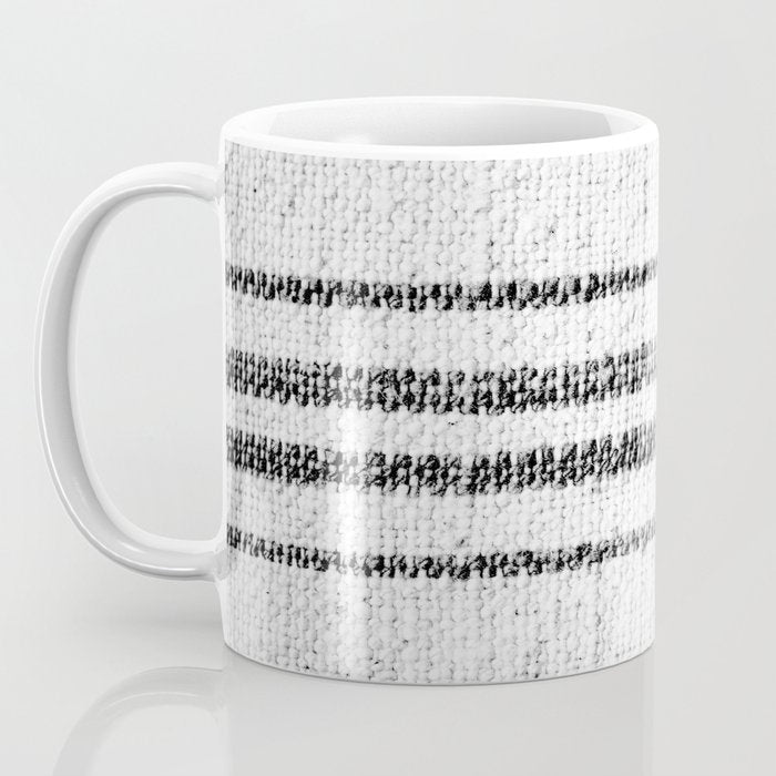 Farmhouse Grain Sack Black Stripes Coffee Mug Gallery Image 3