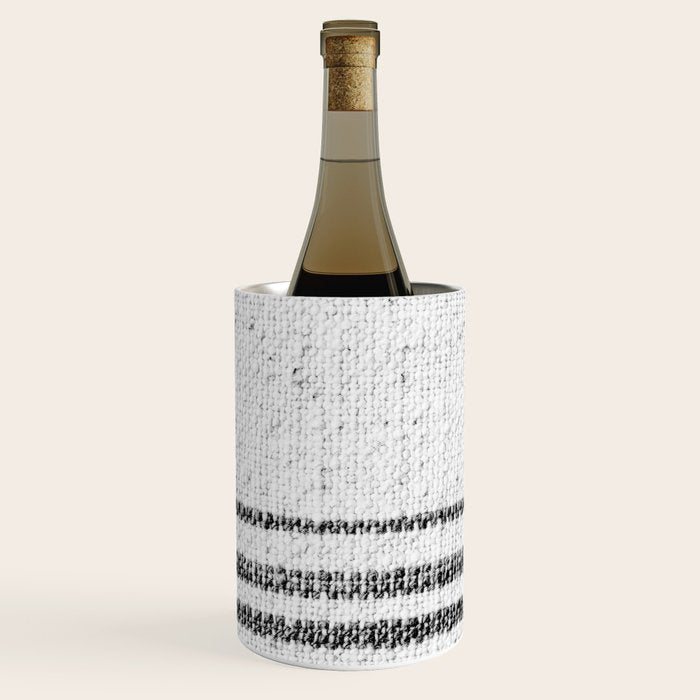 Farmhouse Grain Sack Black Stripes Wine Chiller Gallery Image 1