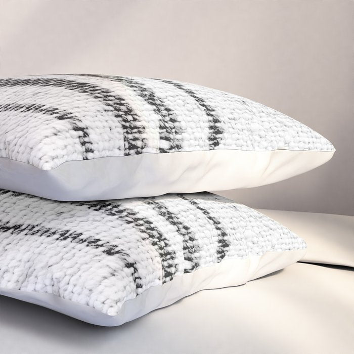 Farmhouse Grain Sack Black Stripes Pillow Sham Gallery Image 3