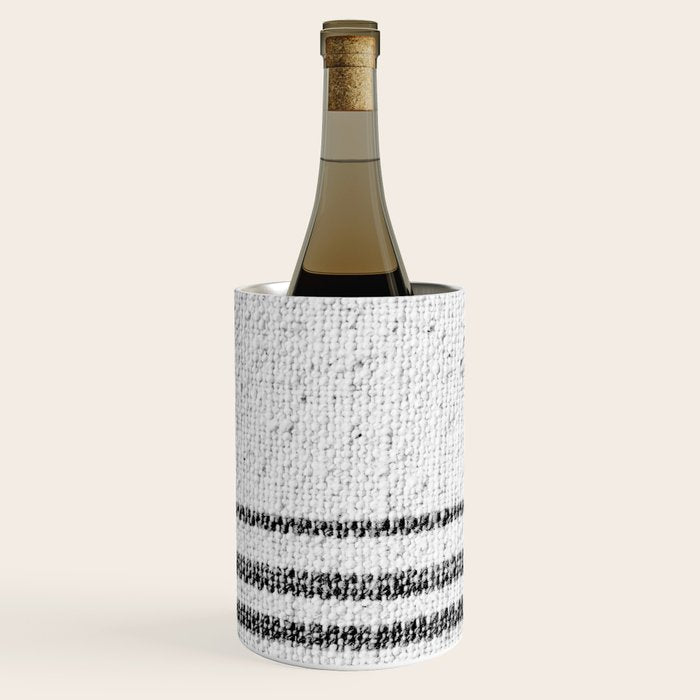 Farmhouse Grain Sack Black Stripes Wine Chiller Gallery Image 2