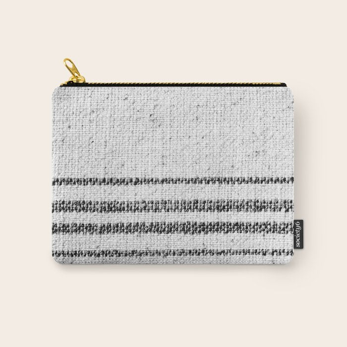 Farmhouse Grain Sack Black Stripes Carry All Pouch Gallery Image 1