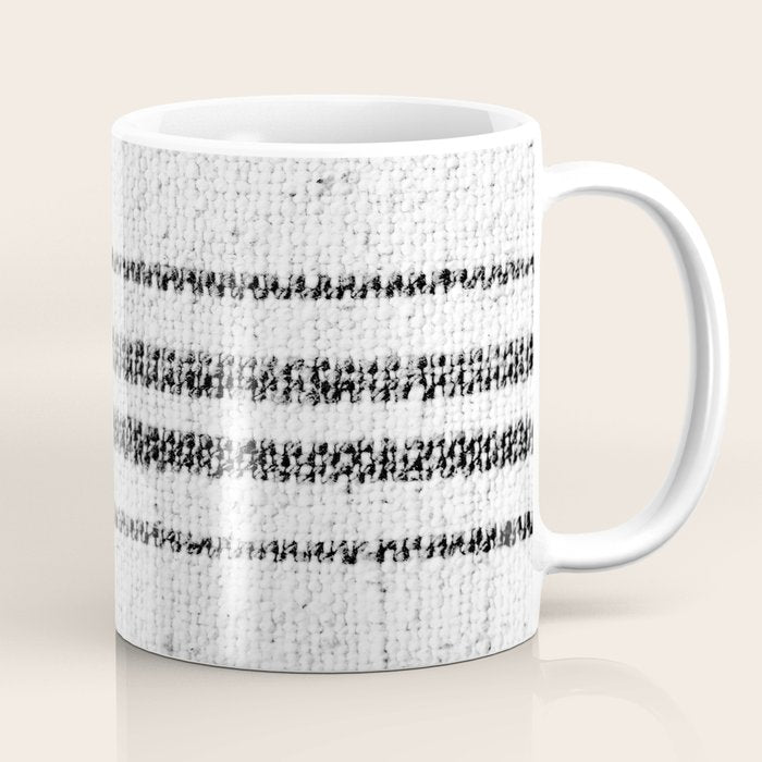 Farmhouse Grain Sack Black Stripes Coffee Mug