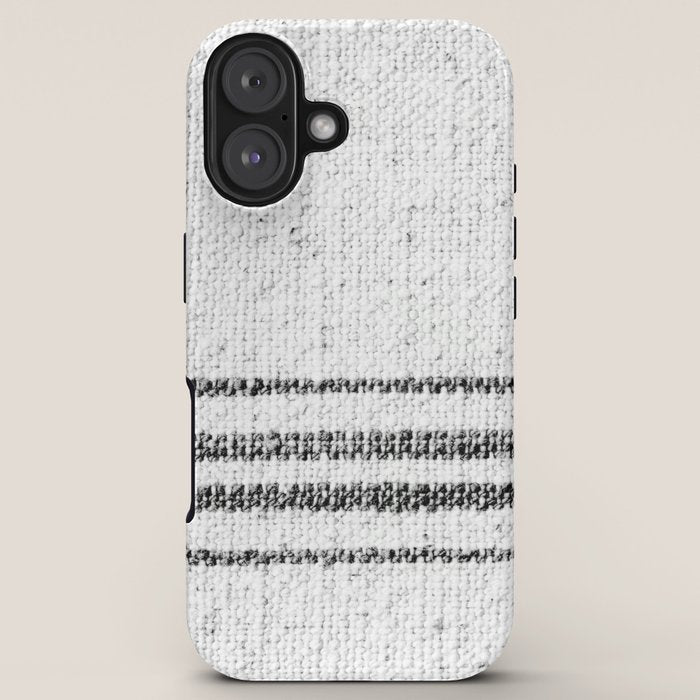 Farmhouse Grain Sack Black Stripes iPhone Case Gallery Image 5