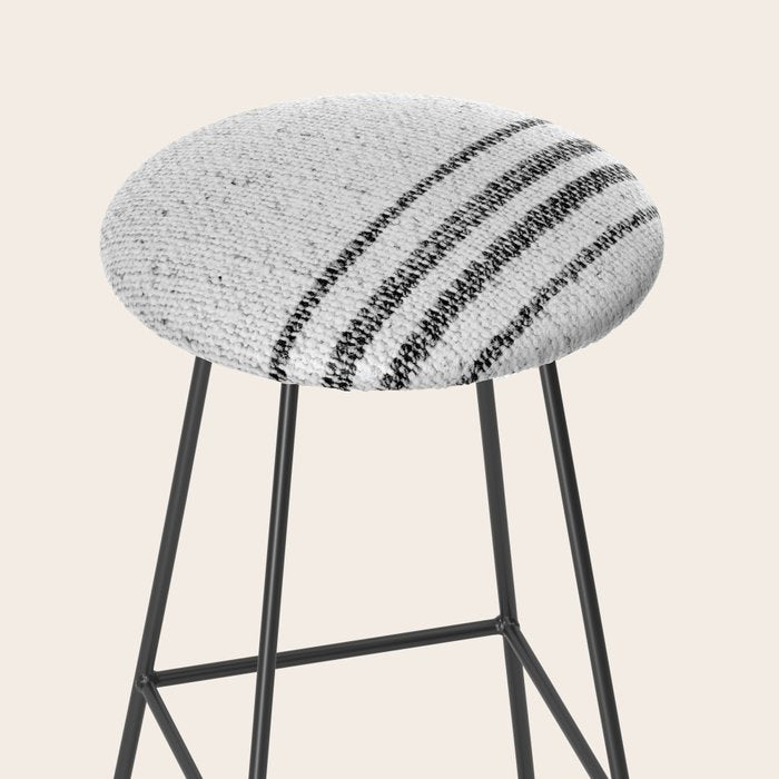 Farmhouse Grain Sack Black Stripes Stool Gallery Image 2