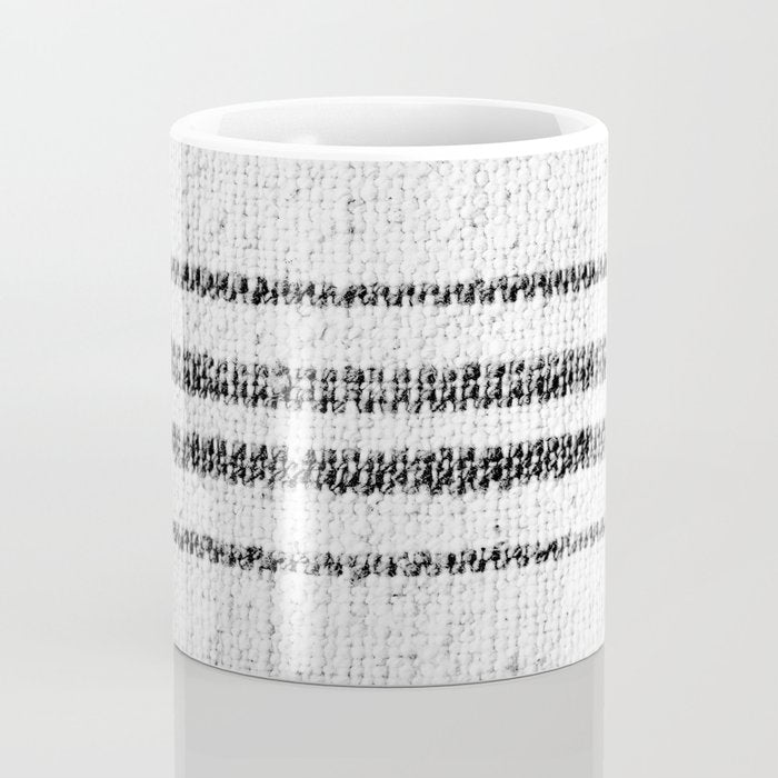 Farmhouse Grain Sack Black Stripes Coffee Mug Gallery Image 4