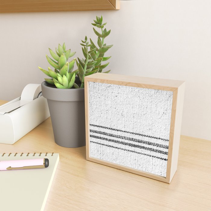 Farmhouse Grain Sack Black Stripes Mini Art Print Gallery Image 2