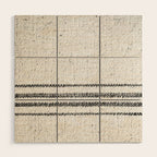 Farmhouse Grain Sack Black Stripes Wood Wall Art Gallery Image 1