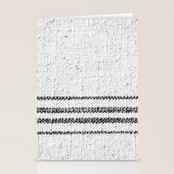 Farmhouse Grain Sack Black Stripes Stationery Card Gallery Image 2