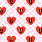 Retro checkered love heart cartoon pattern Coffee Mug Gallery Image 2