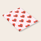 Retro checkered love heart cartoon pattern Notebook Gallery Image 2