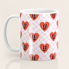 Retro checkered love heart cartoon pattern Coffee Mug Gallery Image 3