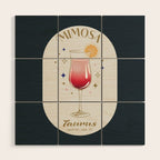 Mimosa Cocktail Zodiac Sign Wood Wall Art Gallery Image 1
