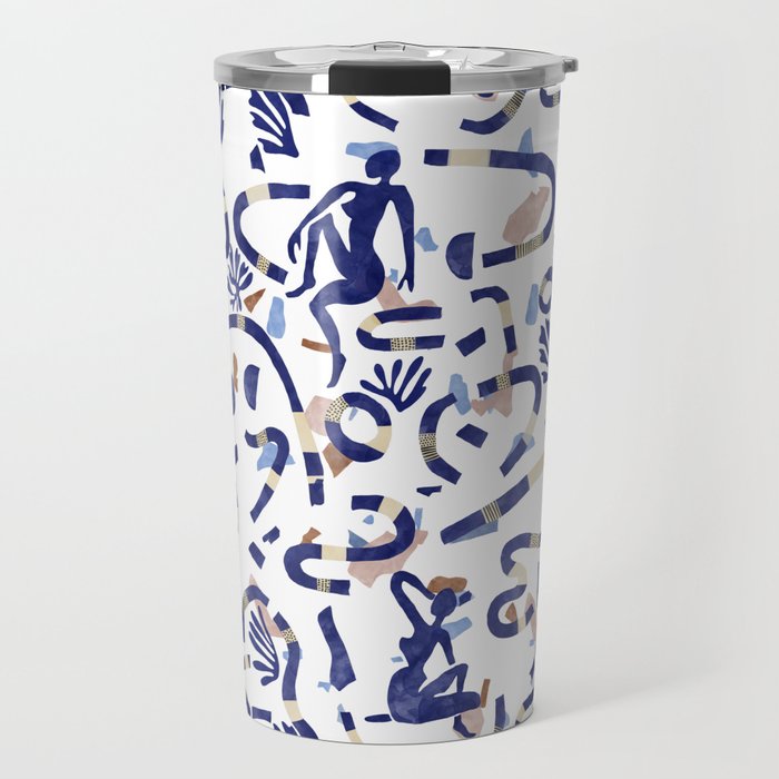 Abstract women between shapes II Travel Mug Gallery Image 1
