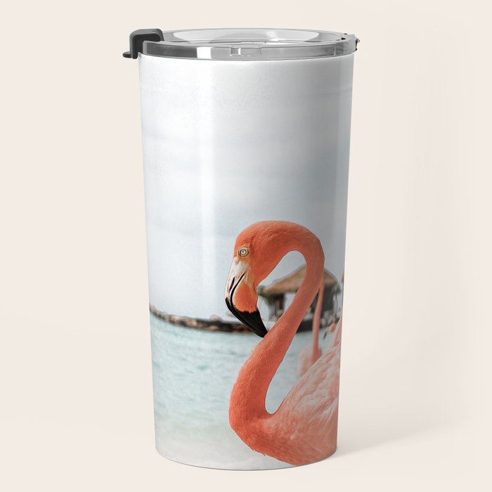 Pink Flamingos On Aruba Island Art Photo | Caribbean Beach Wall Print | Tropical Travel Photography Travel Mug Gallery Image 3