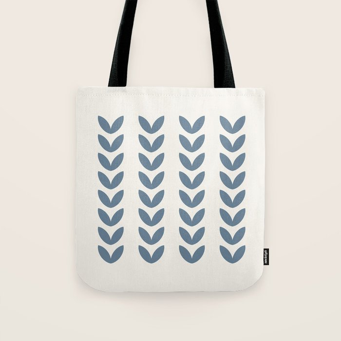 Leaf Pattern Pastel Blue - Scandinavian Tote Bag Gallery Image 1
