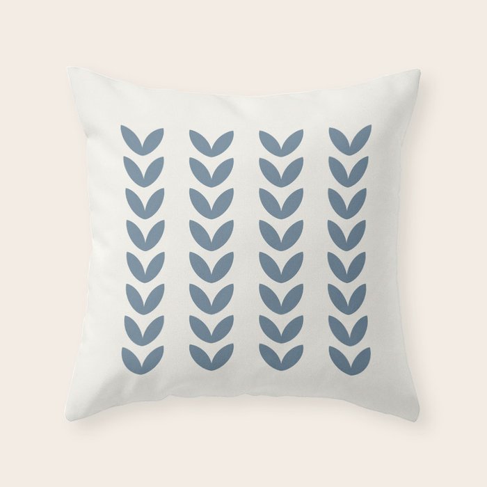 Leaf Pattern Pastel Blue - Scandinavian Throw Pillow Gallery Image 6