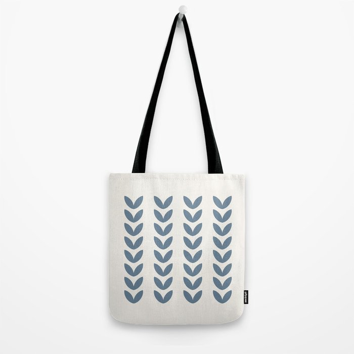 Leaf Pattern Pastel Blue - Scandinavian Tote Bag Gallery Image 2