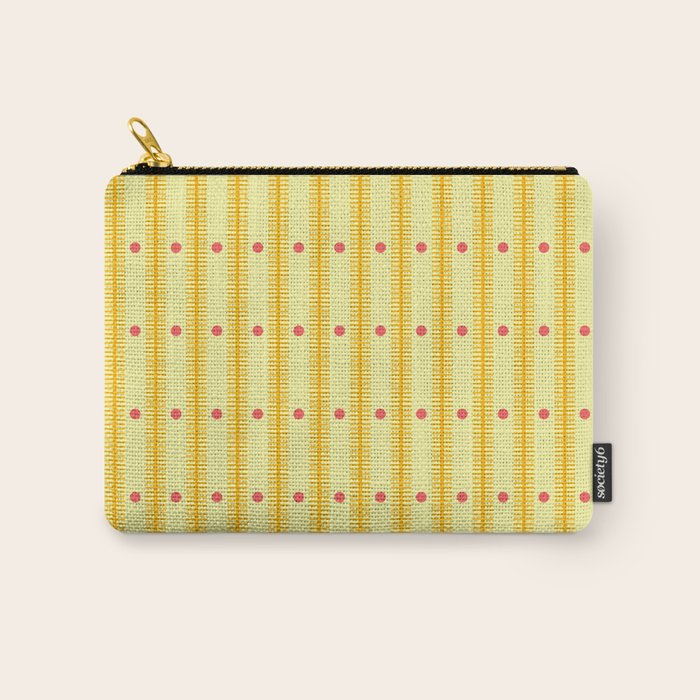 Stripes With Lines and Dots pattern yellow Carry All Pouch Gallery Image 1