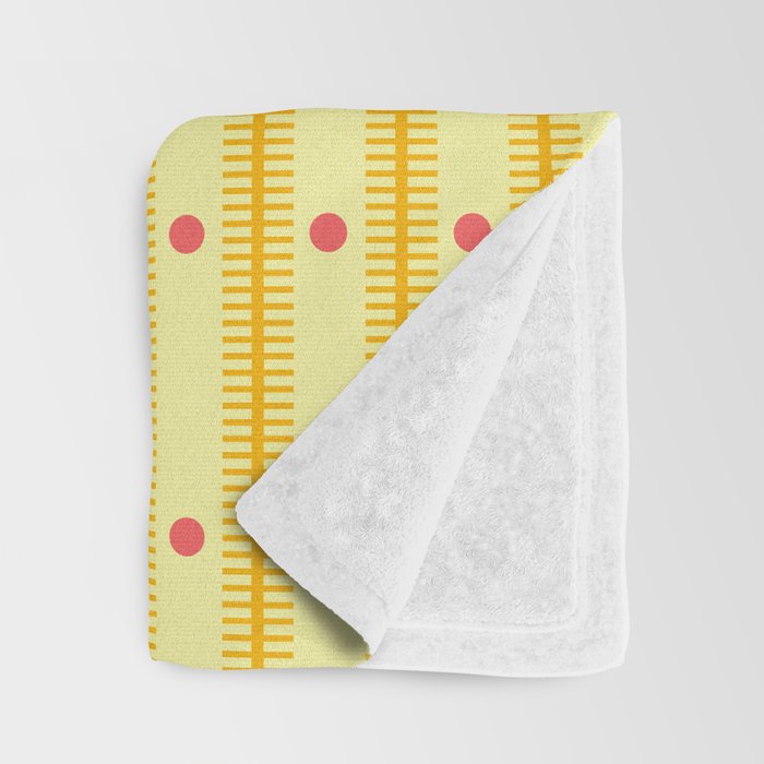 Stripes With Lines and Dots pattern yellow Throw Blanket Gallery Image 3