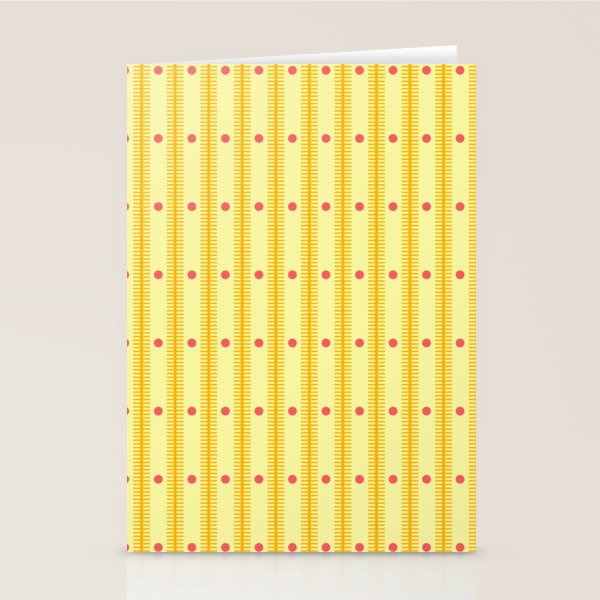 Stripes With Lines and Dots pattern yellow Stationery Card Gallery Image 1