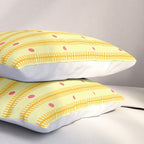 Stripes With Lines and Dots pattern yellow Pillow Sham Gallery Image 3