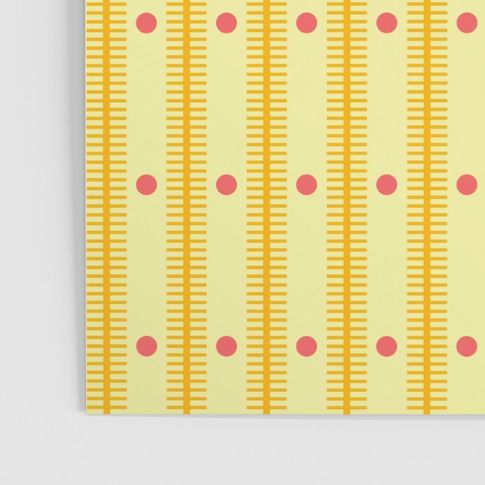 Stripes With Lines and Dots pattern yellow Poster Gallery Image 3