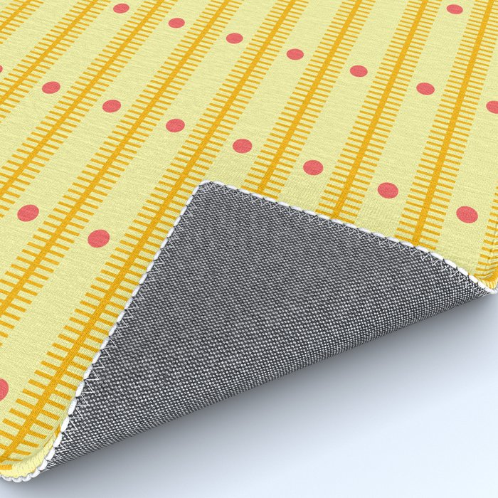 Stripes With Lines and Dots pattern yellow Rug Gallery Image 4