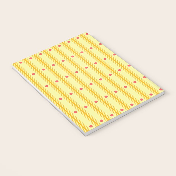 Stripes With Lines and Dots pattern yellow Notebook Gallery Image 3