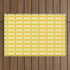 Stripes With Lines and Dots pattern yellow Outdoor Rug Gallery Image 1