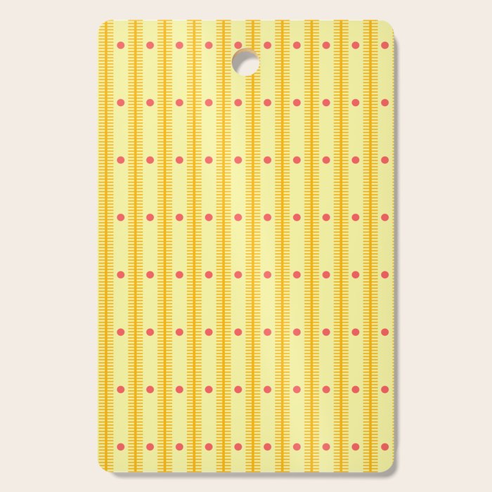 Stripes With Lines and Dots pattern yellow Cutting Board Gallery Image 1