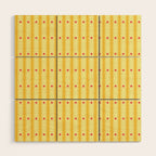 Stripes With Lines and Dots pattern yellow Wood Wall Art Gallery Image 1