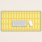 Stripes With Lines and Dots pattern yellow Desk Mat Gallery Image 1