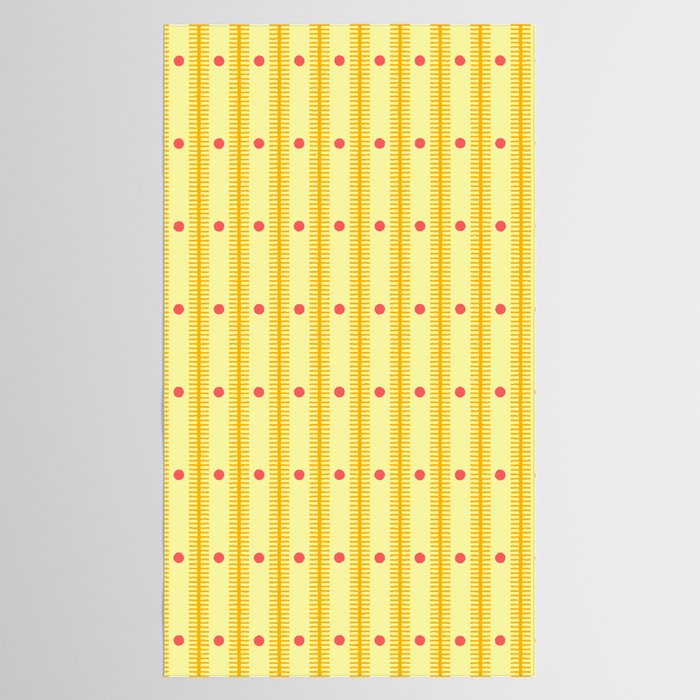 Stripes With Lines and Dots pattern yellow Tablecloth Gallery Image 2