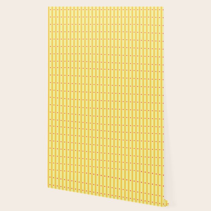 Stripes With Lines and Dots pattern yellow Wallpaper Gallery Image 2