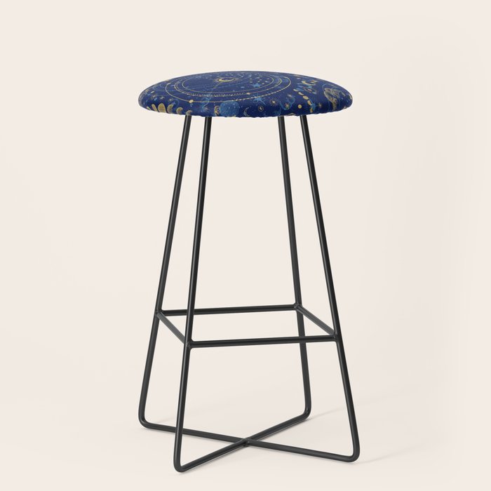 Pattern mystic celestial dark A Stool Gallery Image 1