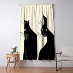 Minimalist Black Cat Window Curtain Gallery Image 5