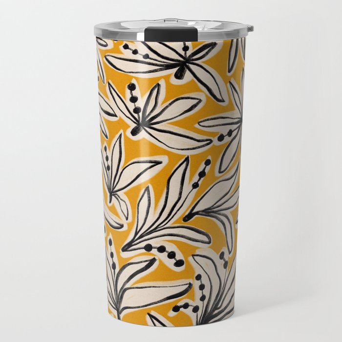 Lily Flower Pattern #2 Travel Mug Gallery Image 1