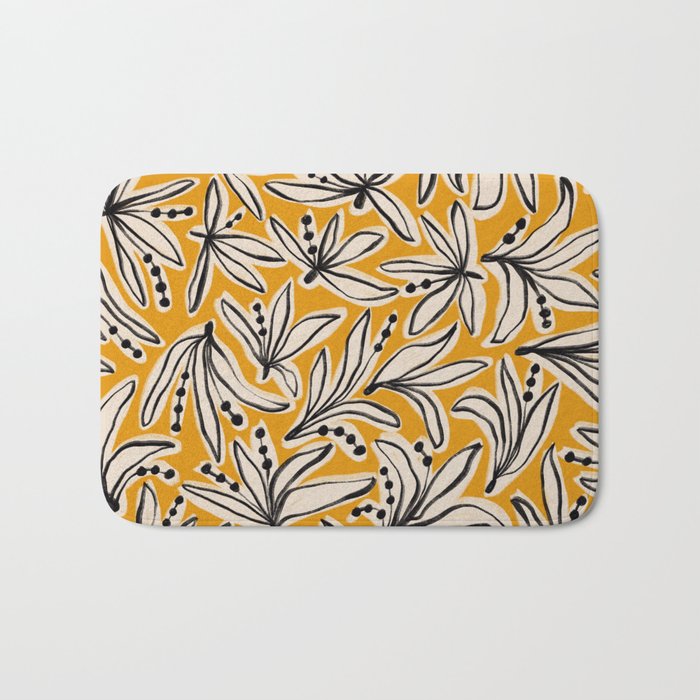 Lily Flower Pattern #2 Bath Mat Gallery Image 1