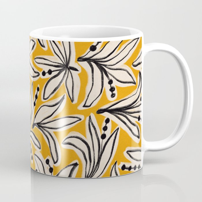 Lily Flower Pattern #2 Coffee Mug Gallery Image 1