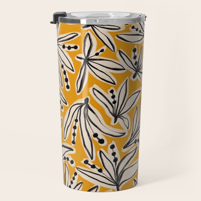Lily Flower Pattern #2 Travel Mug Gallery Image 3