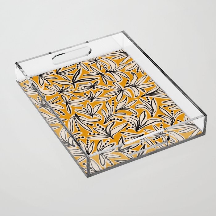 Lily Flower Pattern #2 Acrylic Tray Gallery Image 1