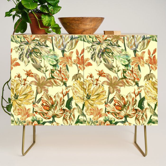 Watercolor Golden Bloom Credenza Gallery Image 1