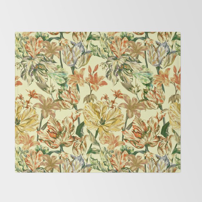 Watercolor Golden Bloom Throw Blanket Gallery Image 2