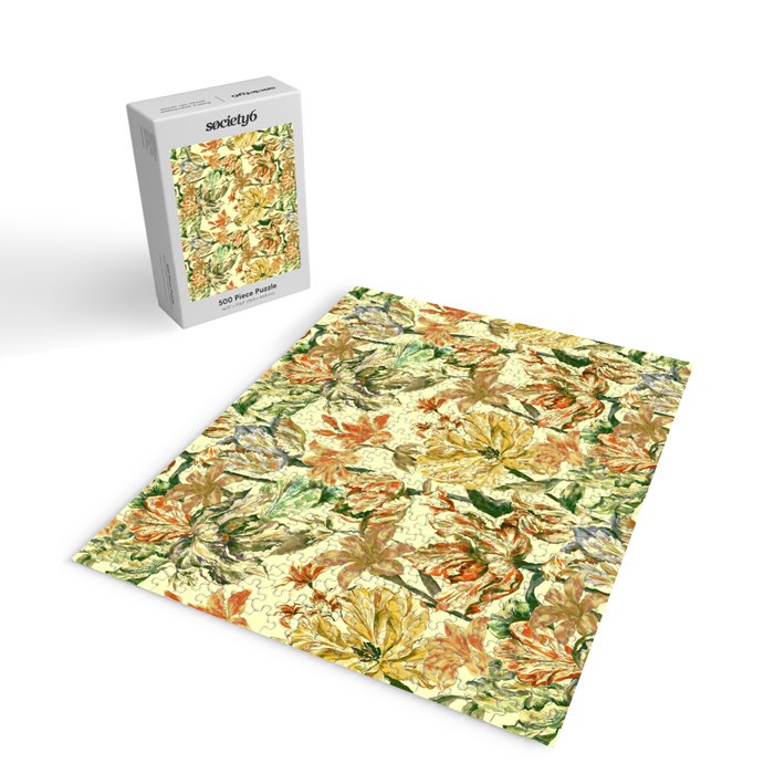 Watercolor Golden Bloom Jigsaw Puzzle Gallery Image 2